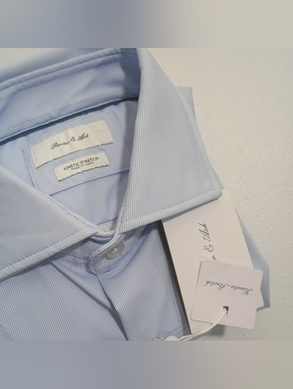 Mens Porter & Ash Light Blue Kinetic Stretch  Long Sleeve Shirt Size Large (224)